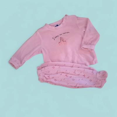 Pyjama hiver 2 pièces  Fille, age 6 mois , marque MOTS D'ENFANT 