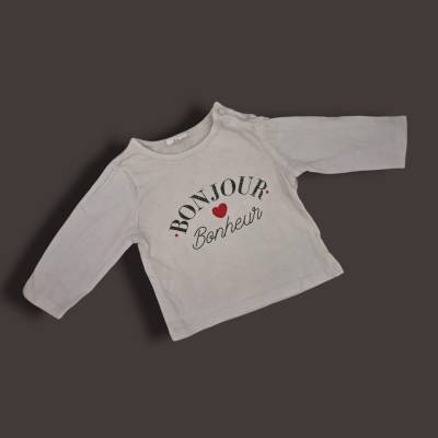 Tee-shirt manche longue Fille, age 3 mois 