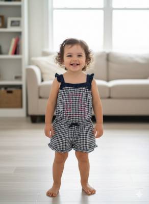 Combi short  Fille, age 24 mois , marque LULU CASTAGNETTES 